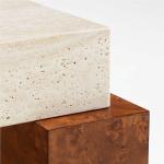 Dualité Travertine Coffee Table by Athena Calderone