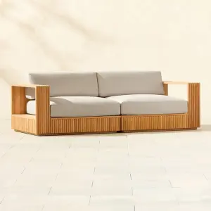 Topia Teak Outdoor Loveseat by Mermelada-Estudio