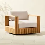 Topia Teak Outdoor Swivel Chair by Mermelada Estudio