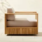 Topia Teak Outdoor Swivel Chair by Mermelada Estudio