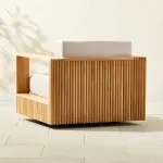 Topia Teak Outdoor Swivel Chair by Mermelada Estudio