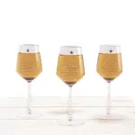 Pasabahce Allegra 6 Wine Glasses Set - Frosted Christmas Tree & Gold Detail