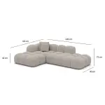 Nuage L-Shap 3 Seats Sofa Beige