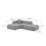 Nuage L-Shap 3 Seats Sofa Lite Grey