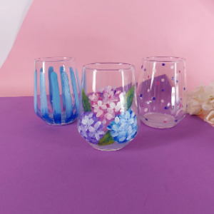 Hydrangea Water Cups Set of Six