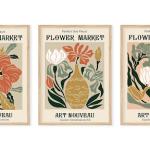 Set of abstract Flower Market