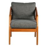 OLI - Wood Armchair with a leather back
