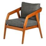 OLI - Wood Armchair with a leather back