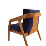 OLI - Wood Armchair with a leather back