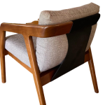 OLI - Wood Armchair with a leather back