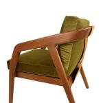 OLI - Wood Armchair with a leather back