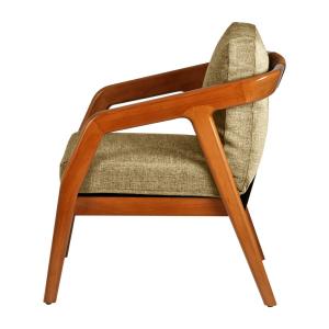 OLI - Wood Armchair with a leather back