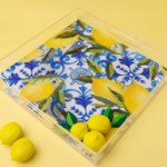 Fresh Lemons with Blue Plexi Tray 30X30CM