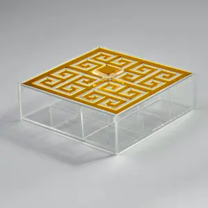 Greek Key 9-compartments teabox