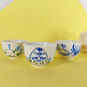 Blue Easter Egg Arabic Coffee Cups Set of Six