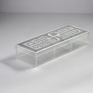 Greek key Large 3-compartment box