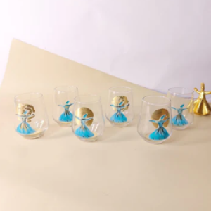Gold Dancing Dervish Water Cups Set of Six
