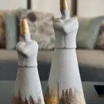 Standing Dervish With Gold Leaf set of 2