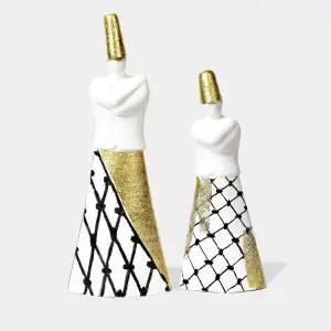 Standing Dervish With Gold Leaf set of 2