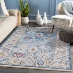 Cream Floral Chenille Rug