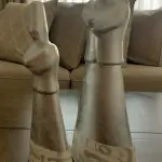 Standing Dervish With Gold Leaf with Calligraphy set of 2