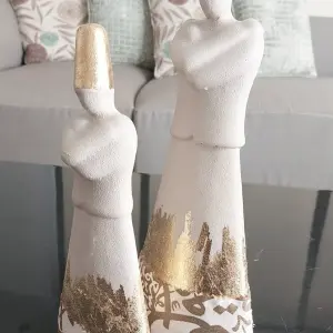 Standing Dervish With Gold Leaf with Calligraphy set of 2