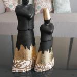 Standing Dervish With Gold Leaf with Calligraphy set of 2