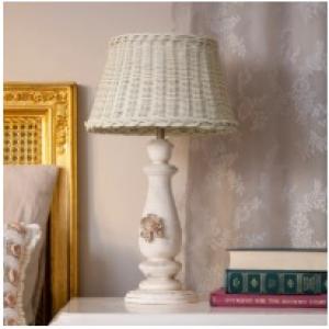 Wicker Shade Side Lamp
