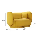 Rico 2 Seats Sofa Yellow