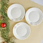 Snowflake Accents – Dessert Plates (Set of Six)