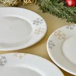 Snowflake Accents – Dessert Plates (Set of Six)