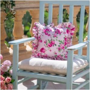 Fleur Cushion with Filling – Ruffled Trim