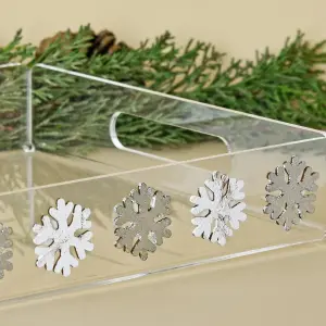 Snowflake Accents – Rectangular Acrylic Tray