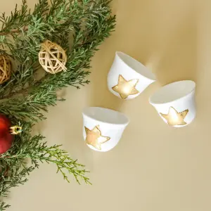 Gold Stars Accents – Arabic Coffee Cups (Set of Six)