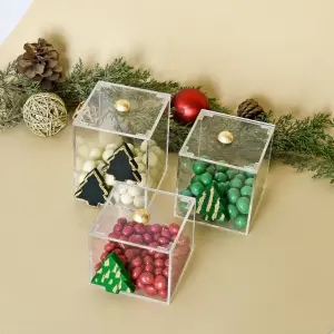 Evergreen Tree Accents with a Touch of Gold – Set of Three Boxes