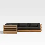 Batten Teak Sectional Outdoor Sofa