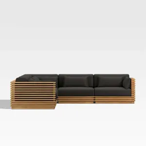Batten Teak Sectional Outdoor Sofa