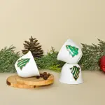 Evergreen Tree Accents with a Touch of Gold – Arabic Coffee Cups (Set of Six)