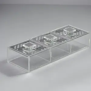 Geometric Large 3-compartments box - 3 Separate Lids -