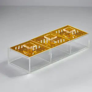 Geometric Large 3-compartments box - 3 Separate Lids -