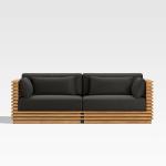 Batten Teak Outdoor 2 Seats Sofa