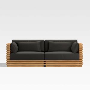 Batten Teak Outdoor 2 Seats Sofa