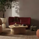 Rico 2 Seats Sofa Dark Red