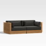 Batten Teak Outdoor 2 Seats Sofa