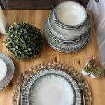 Groove dinner set 24 porcelain plates