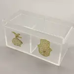 Gold plated kaf & tanoura 2 compartment box