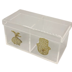 Gold plated kaf & tanoura 2 compartment box