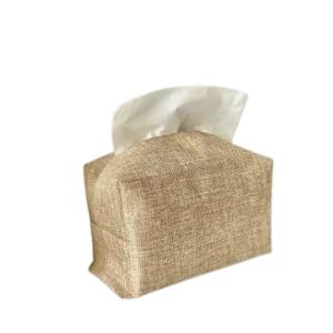 Jute tissue box cover
