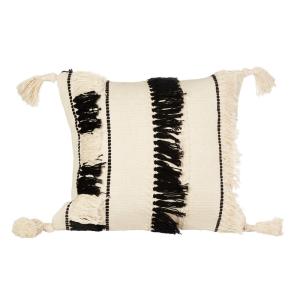 Black & White Fringes Cushion