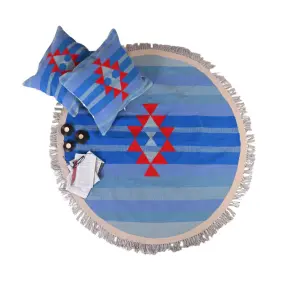 Blue Skies Kilim Round Rug